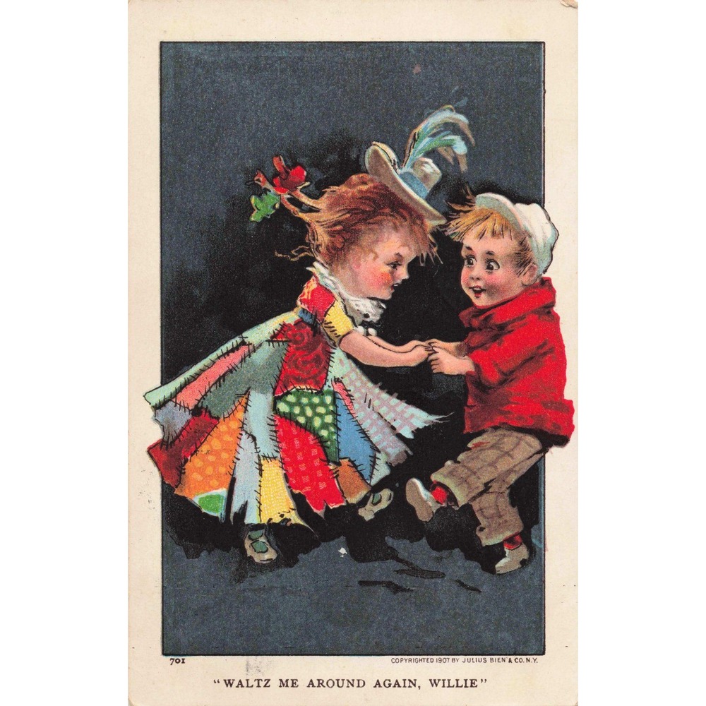 Waltz Me Around Again Willie 1907 Postcard Julius Bien Song Series 701
